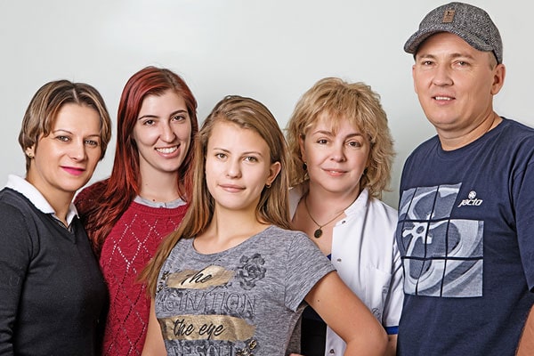 Aline with her parents, interpreter and Crystal Touch specialist - Elena Pashova